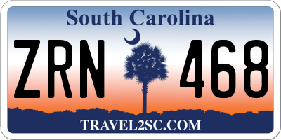 SC license plate ZRN468