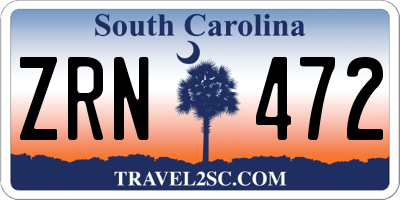 SC license plate ZRN472