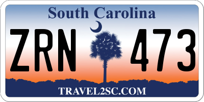 SC license plate ZRN473
