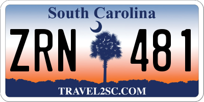 SC license plate ZRN481
