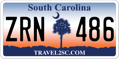 SC license plate ZRN486