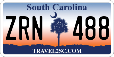 SC license plate ZRN488