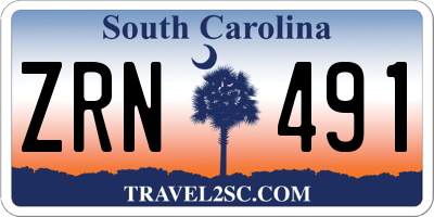 SC license plate ZRN491