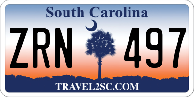 SC license plate ZRN497