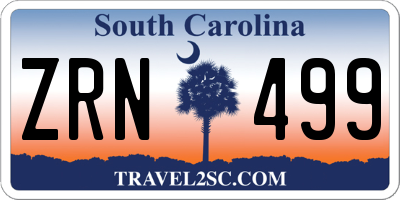 SC license plate ZRN499