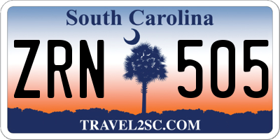 SC license plate ZRN505