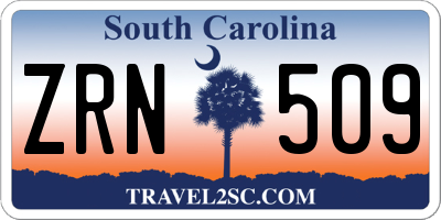 SC license plate ZRN509