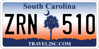 SC license plate ZRN510