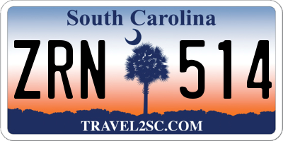 SC license plate ZRN514