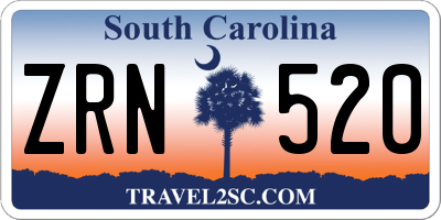 SC license plate ZRN520