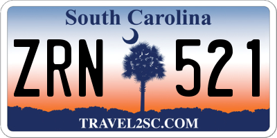 SC license plate ZRN521