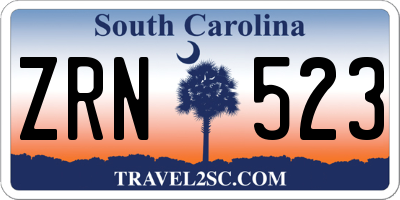SC license plate ZRN523