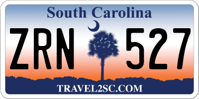 SC license plate ZRN527