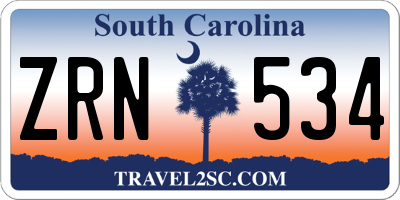 SC license plate ZRN534