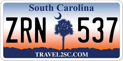 SC license plate ZRN537
