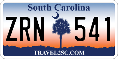 SC license plate ZRN541