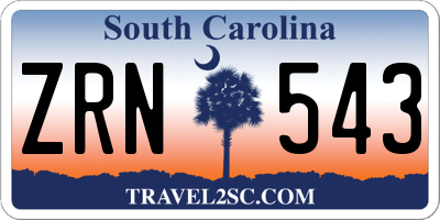 SC license plate ZRN543