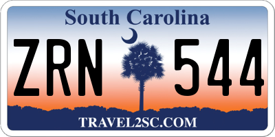 SC license plate ZRN544