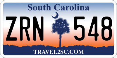 SC license plate ZRN548