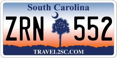 SC license plate ZRN552
