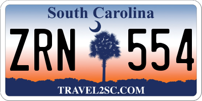 SC license plate ZRN554