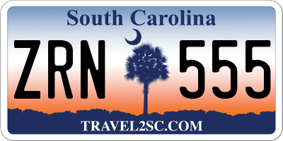 SC license plate ZRN555