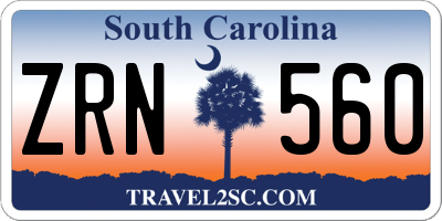 SC license plate ZRN560