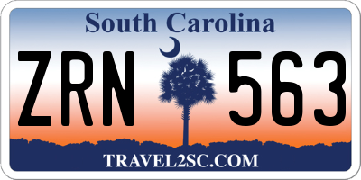 SC license plate ZRN563