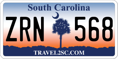 SC license plate ZRN568