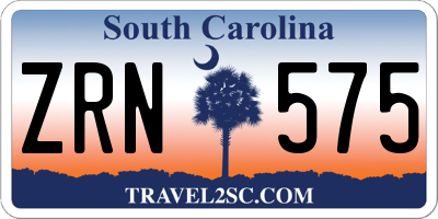 SC license plate ZRN575