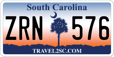 SC license plate ZRN576