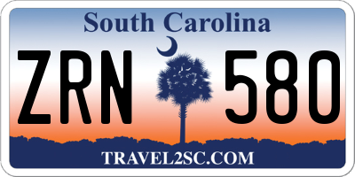 SC license plate ZRN580