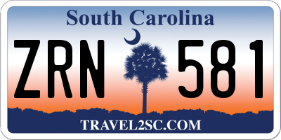 SC license plate ZRN581