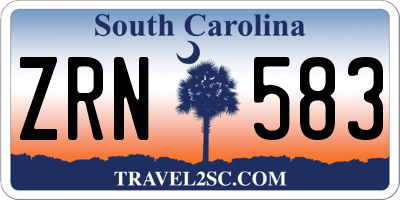 SC license plate ZRN583