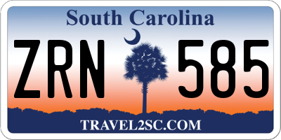 SC license plate ZRN585