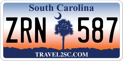 SC license plate ZRN587