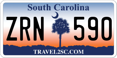 SC license plate ZRN590