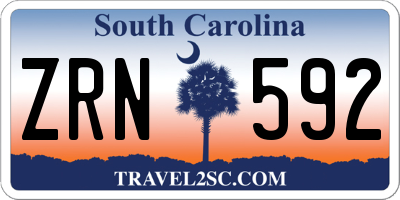 SC license plate ZRN592