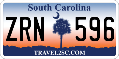 SC license plate ZRN596