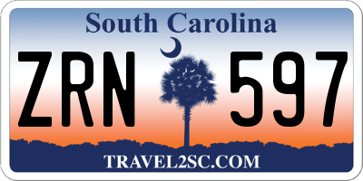 SC license plate ZRN597
