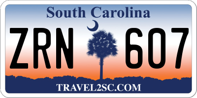SC license plate ZRN607