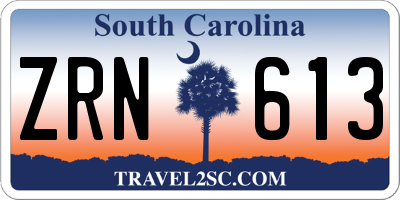 SC license plate ZRN613