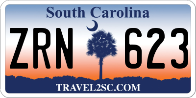 SC license plate ZRN623