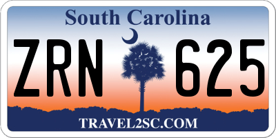 SC license plate ZRN625