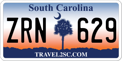 SC license plate ZRN629