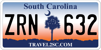 SC license plate ZRN632