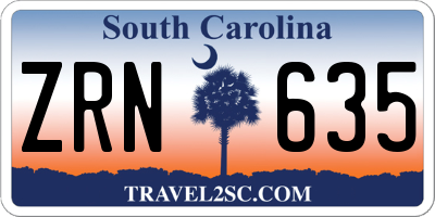 SC license plate ZRN635