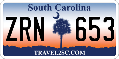 SC license plate ZRN653