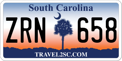 SC license plate ZRN658