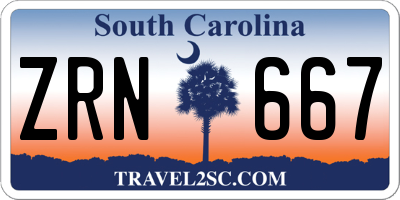 SC license plate ZRN667